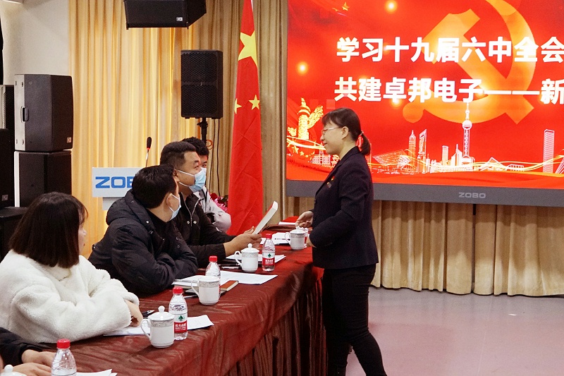 ZOBO91香蕉视频官网黨支部丨開展“學習貫徹黨的十九屆六中全會精神”主題黨日活動